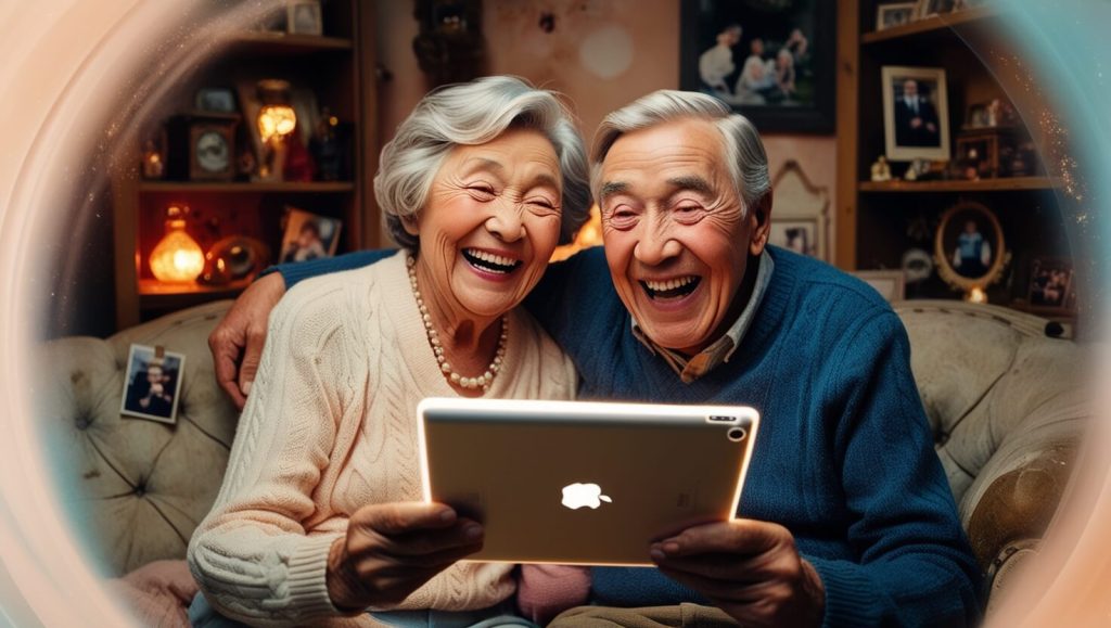 Seniors enjoy their Ipads